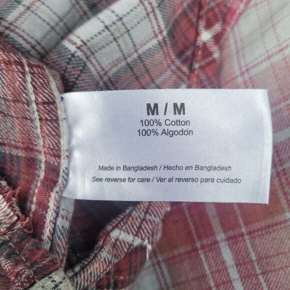 UPCYCLED Flannel with "Skull with Heart Eyes" Embroidered Patch | Size Medium - Picture 6 of 6